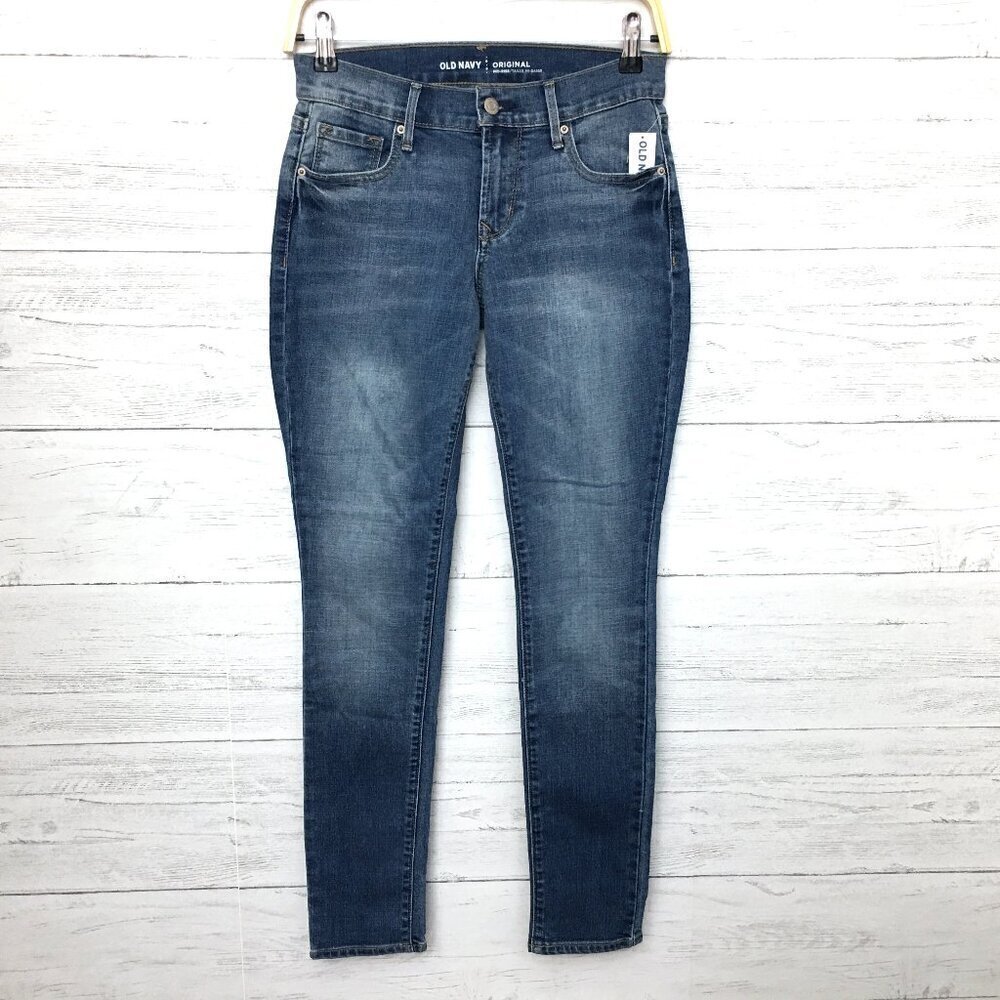 NEW Old Navy Jeans Original Skinny Mid Rise Stretch size 0s length 29"